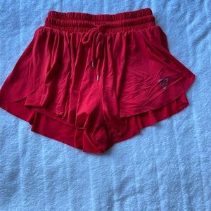 red butterfly shorts